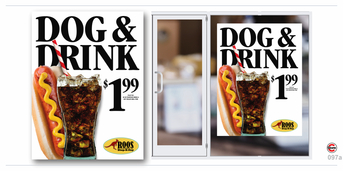 Dog and Drink Window Sign